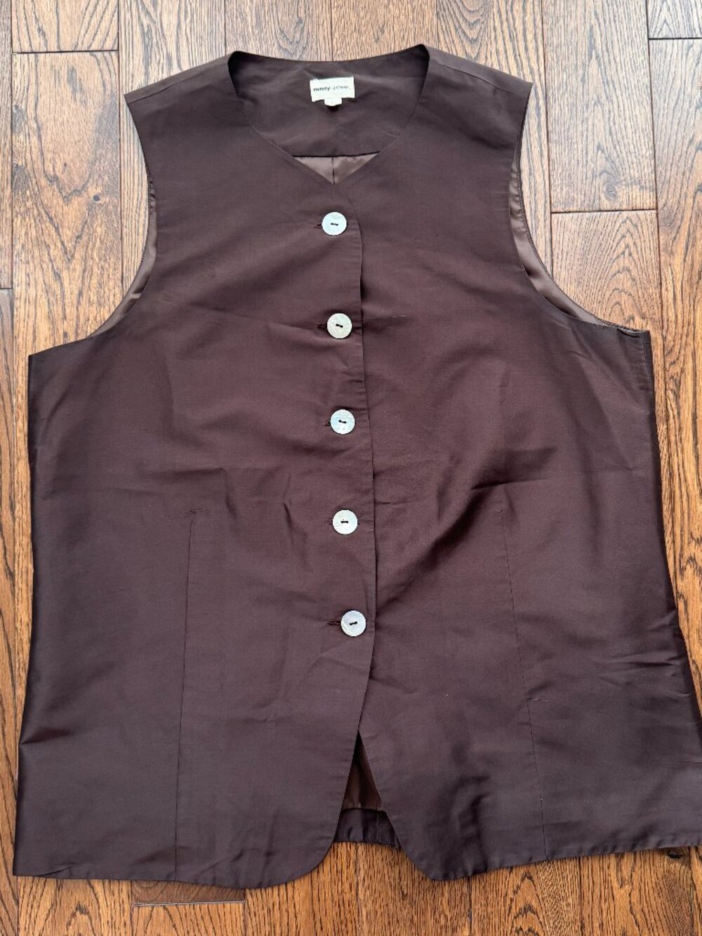 DONNI x Nuuly Silk Taffeta Lady Vest Brown Large